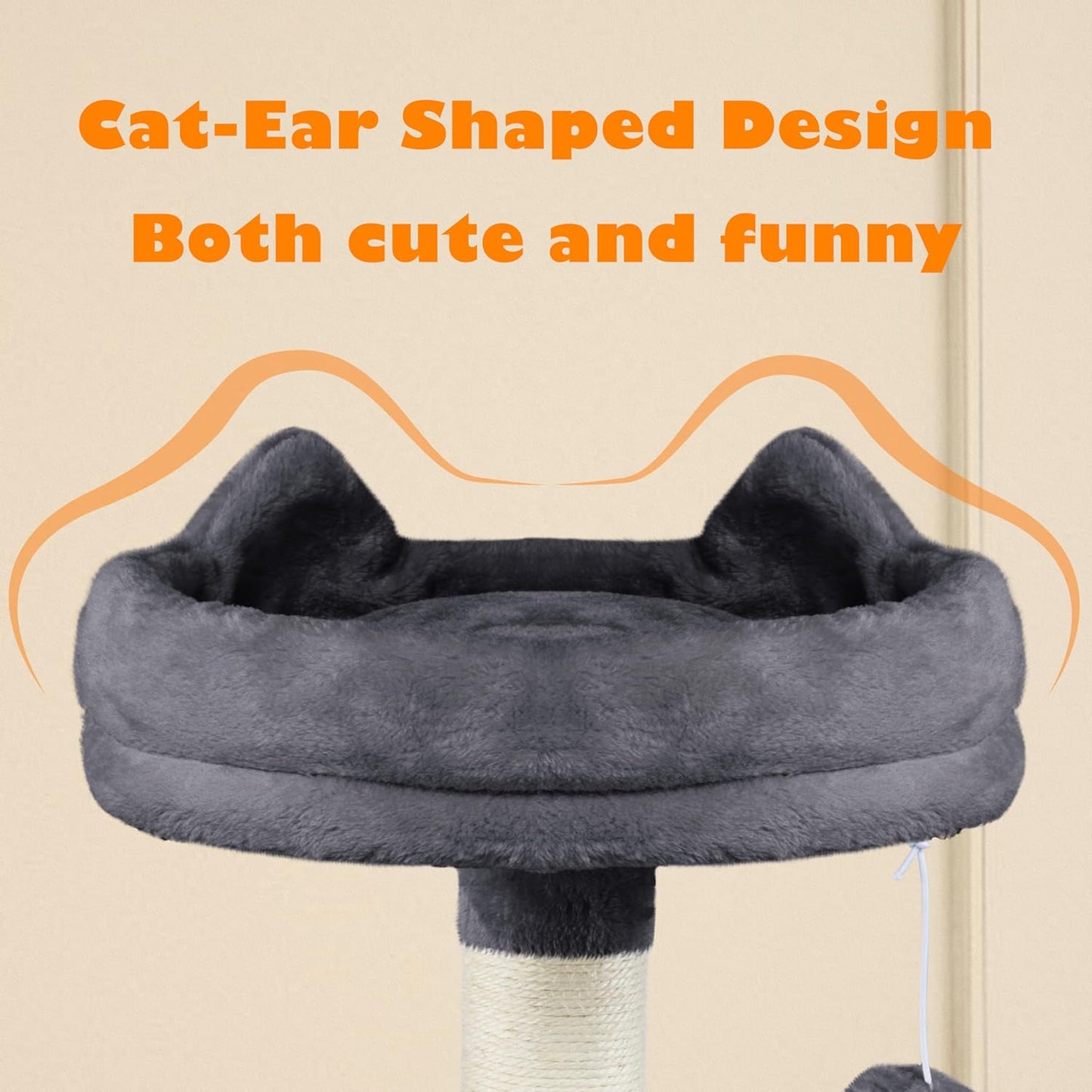 62.2Inches Cat Tree Cat Tower Cat Condo with Platform & Hammock, Scratching Posts for Kittens Pet Play House with Plush Perch for Indoor Activity Relaxing